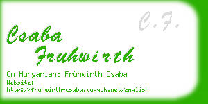 csaba fruhwirth business card