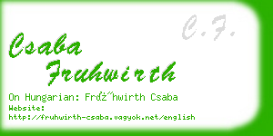 csaba fruhwirth business card